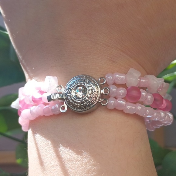 Hand Crafted Jewelry - Handcrafted Rose Quartz Bracelet